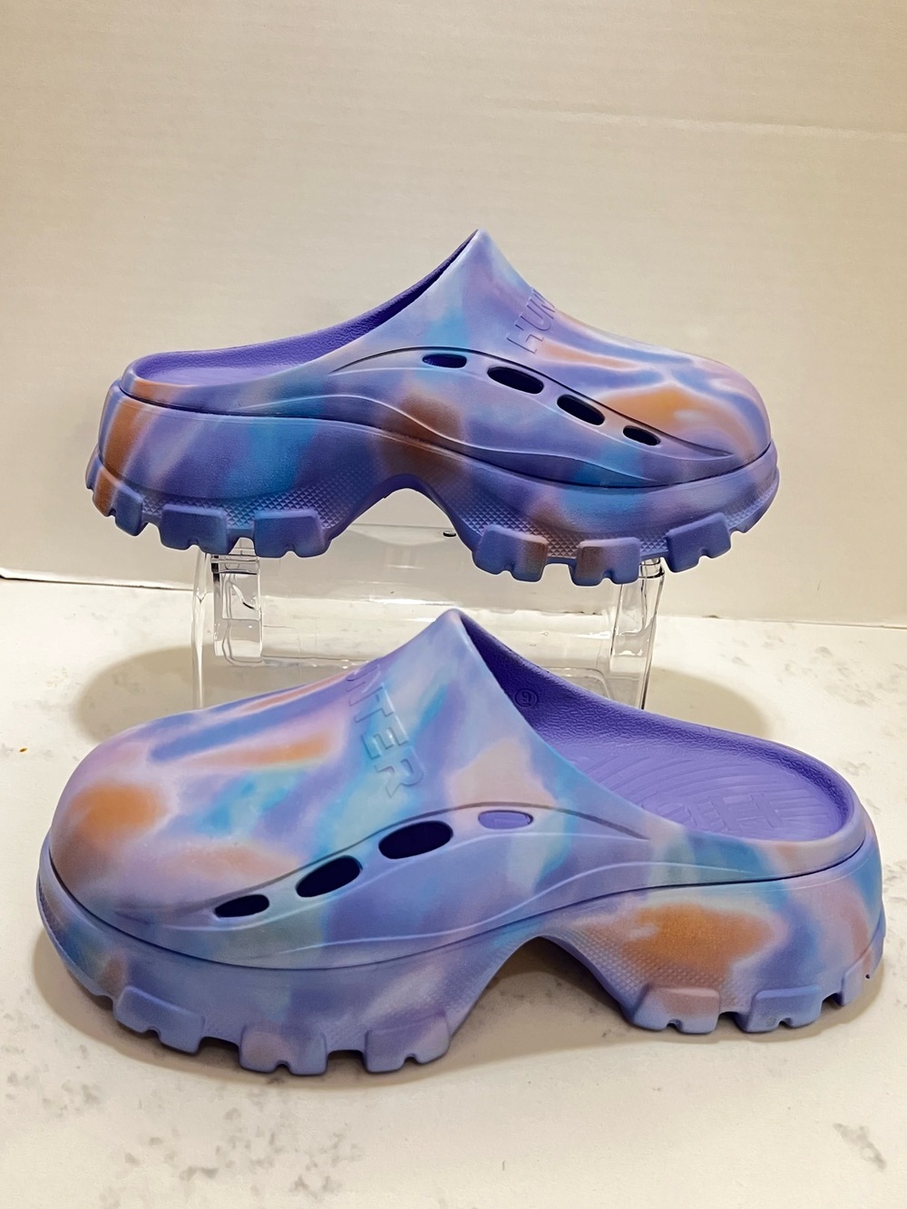 Hunter Purple Tie-Dye EVA Clog Mules